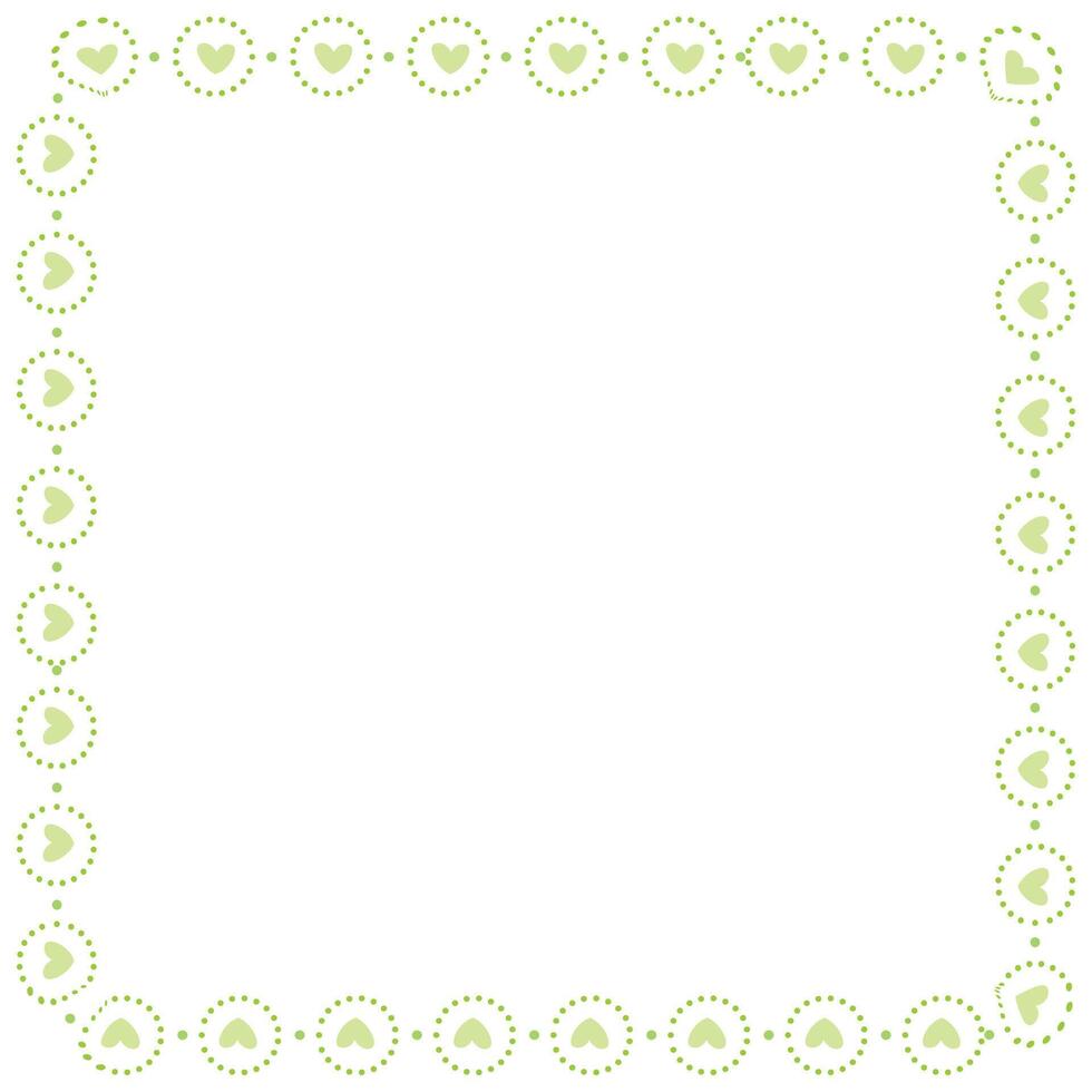 Hand drawn hearts border and frame on white background vector