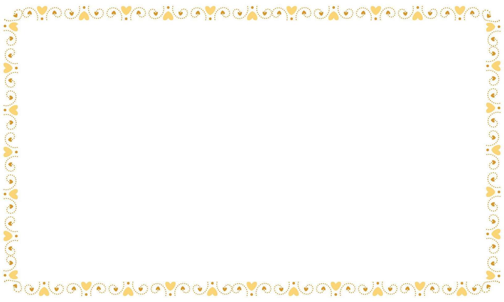 Hand drawn hearts border and frame on white background vector