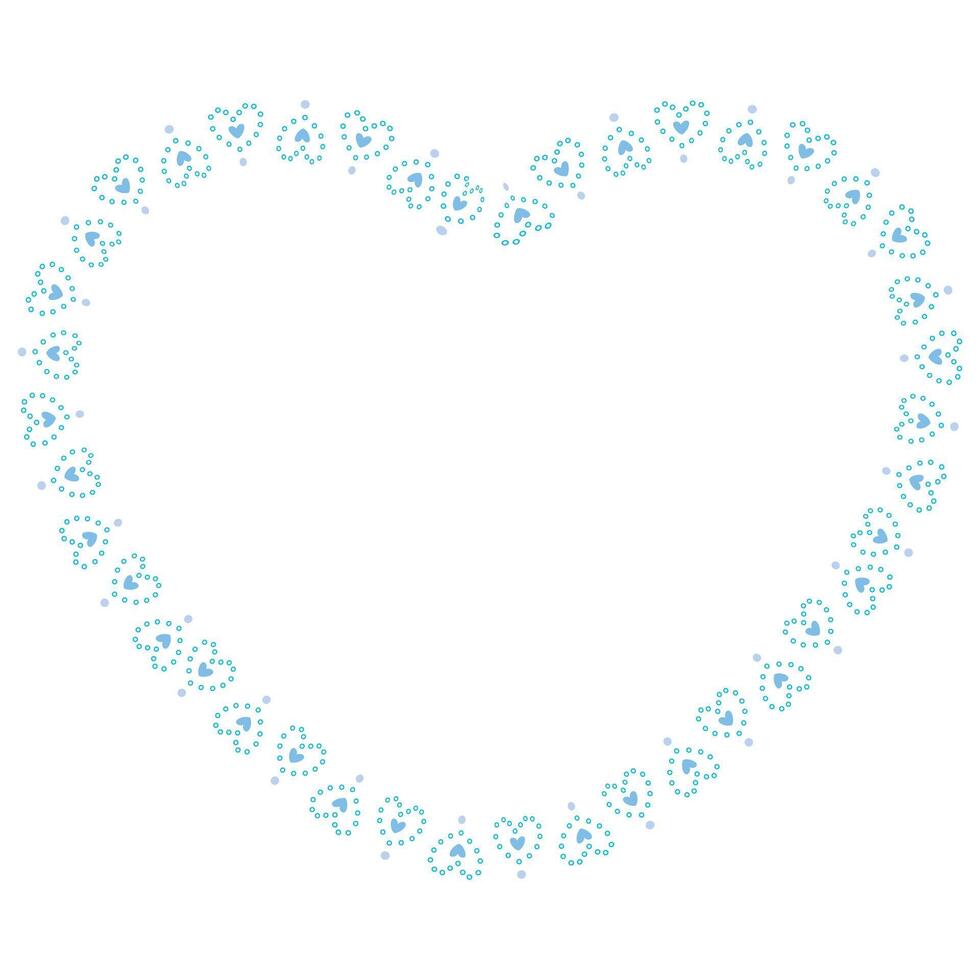 Hand drawn hearts border and frame on white background vector