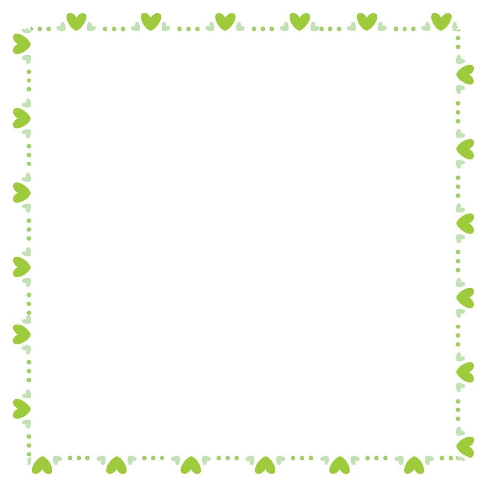 Hand drawn hearts border and frame on white background vector