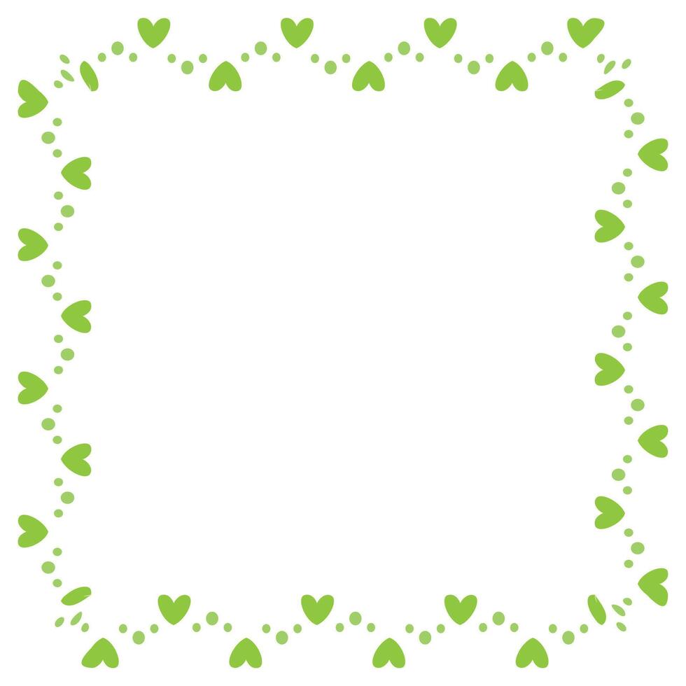 Hand drawn hearts border and frame on white background vector
