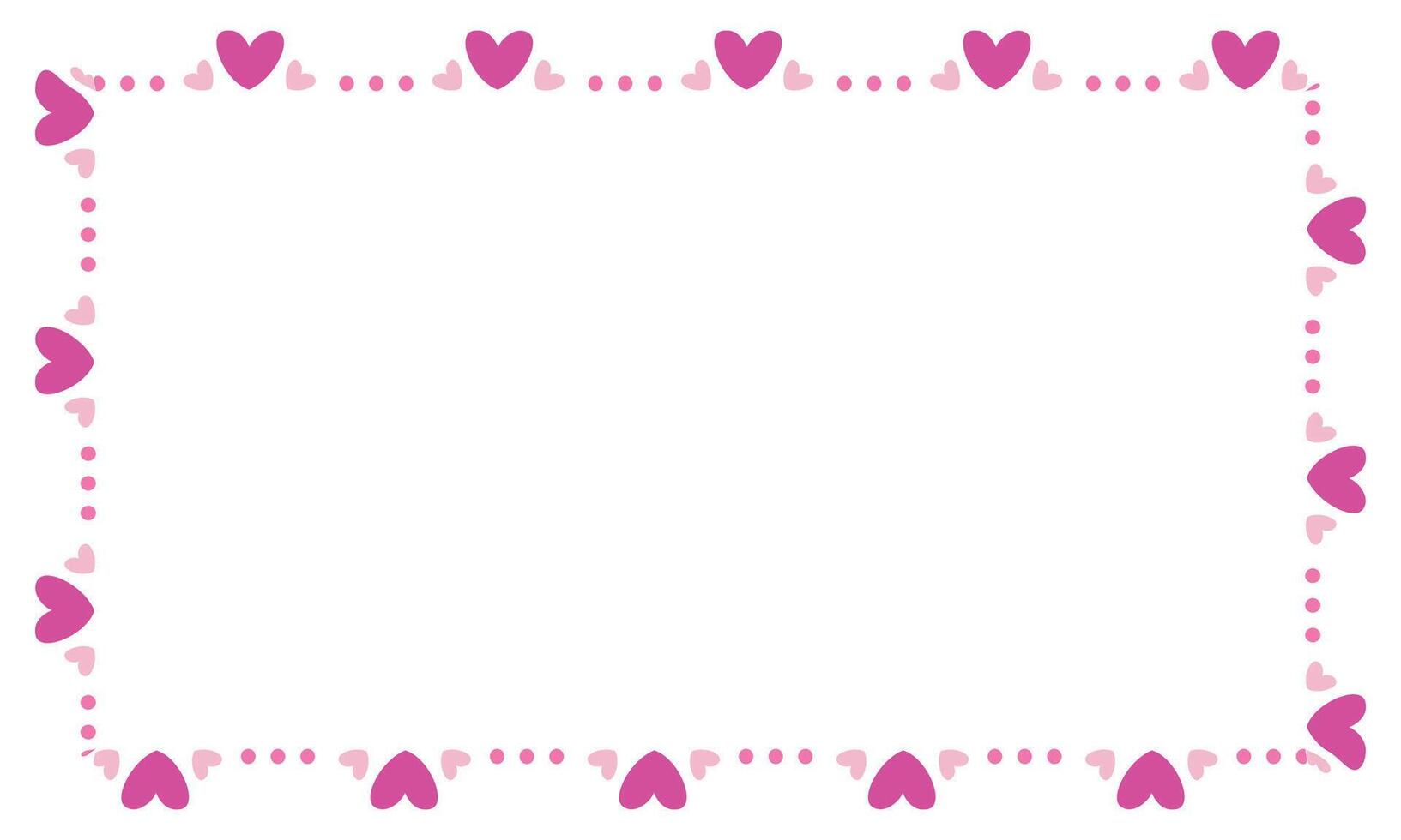 Hand drawn hearts border and frame on white background vector