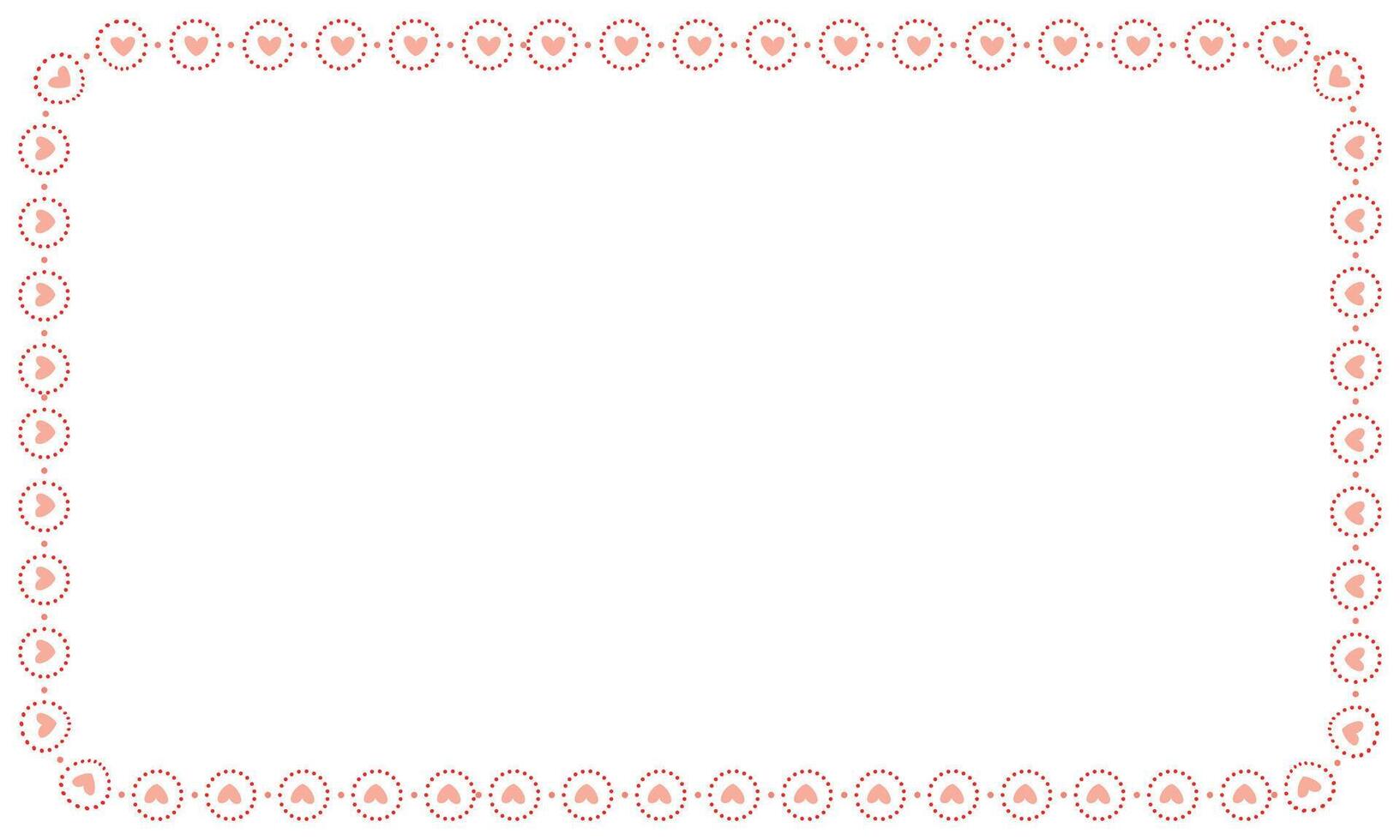 Hand drawn hearts border and frame on white background vector