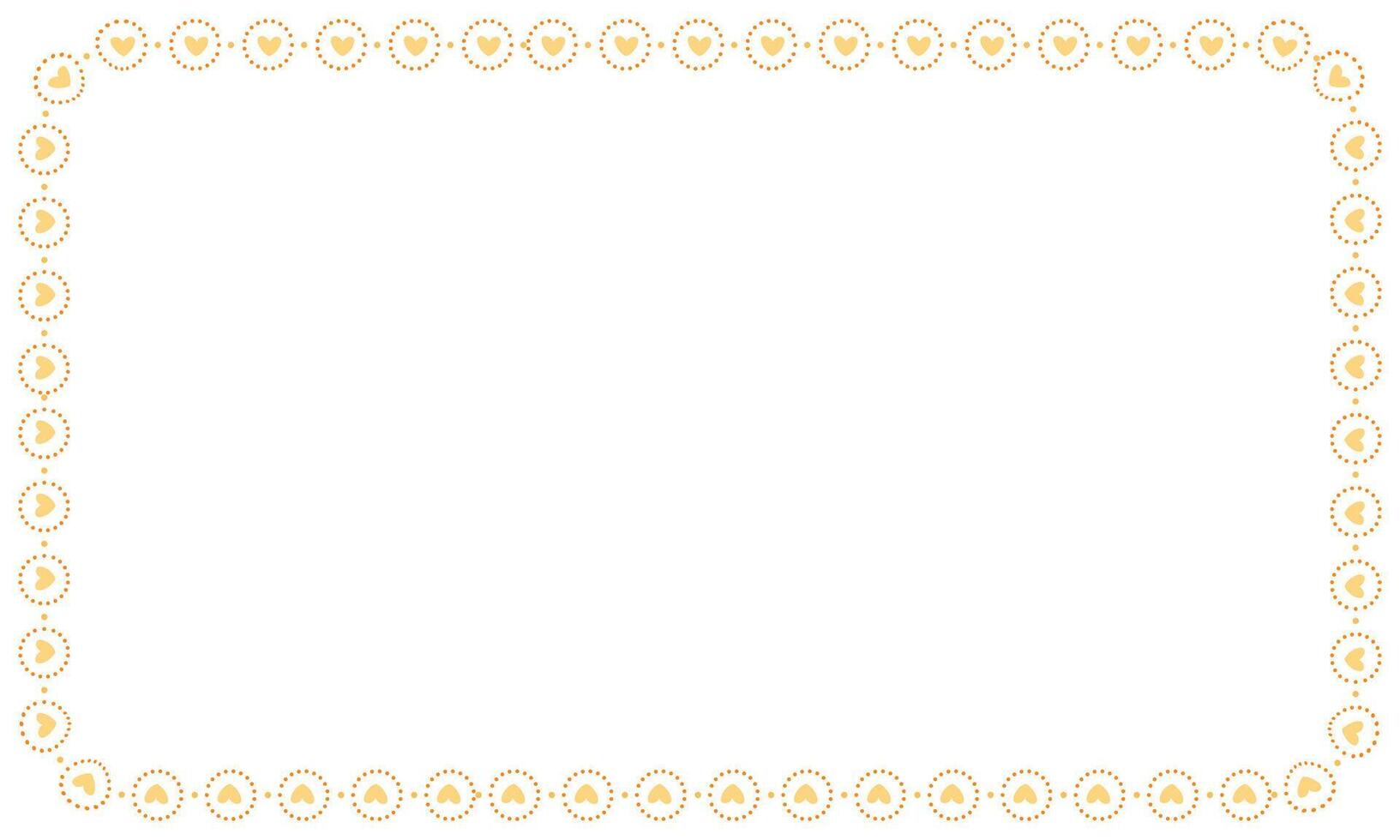 Hand drawn hearts border and frame on white background vector