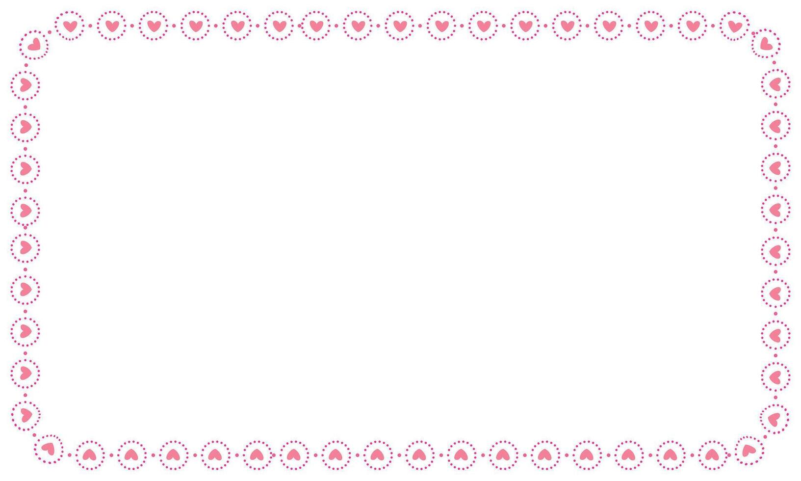 Hand drawn hearts border and frame on white background vector