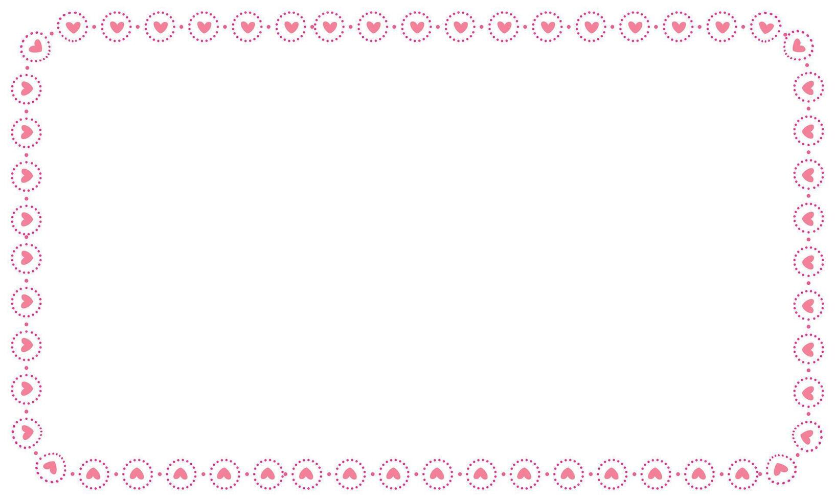 Hand drawn hearts border and frame on white background vector