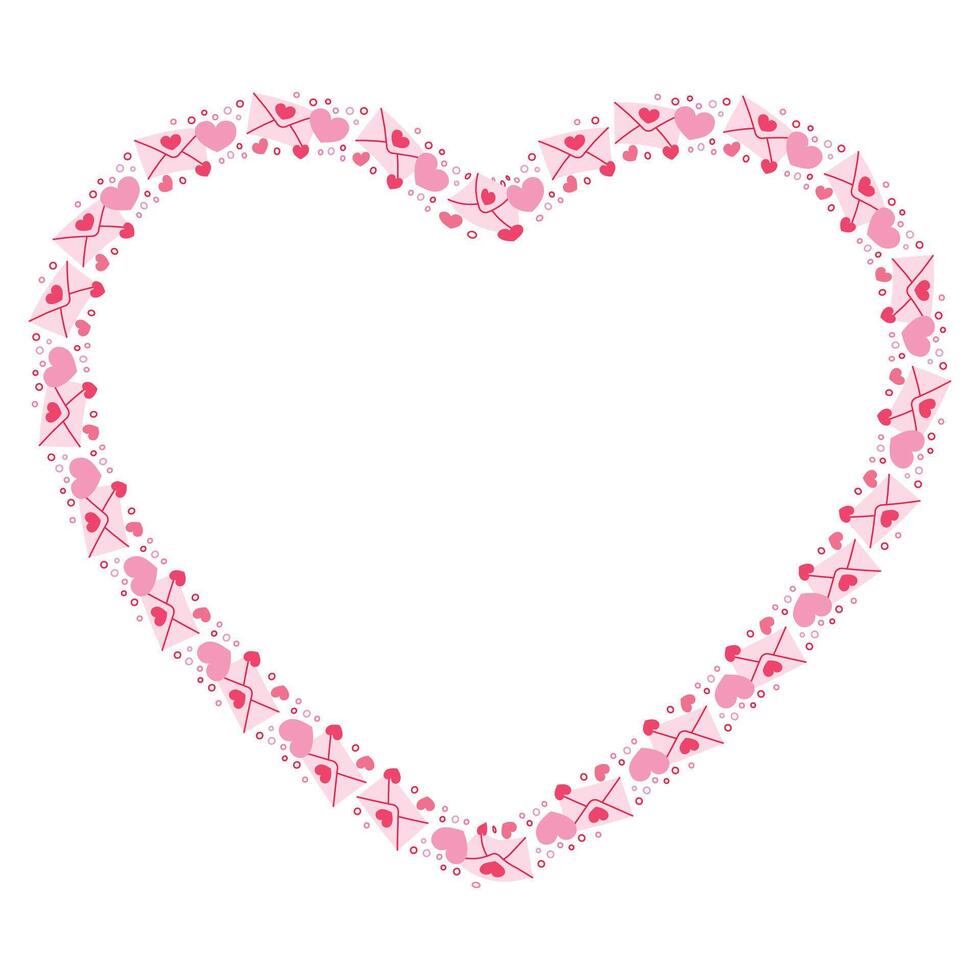 Hand drawn hearts border and frame vector
