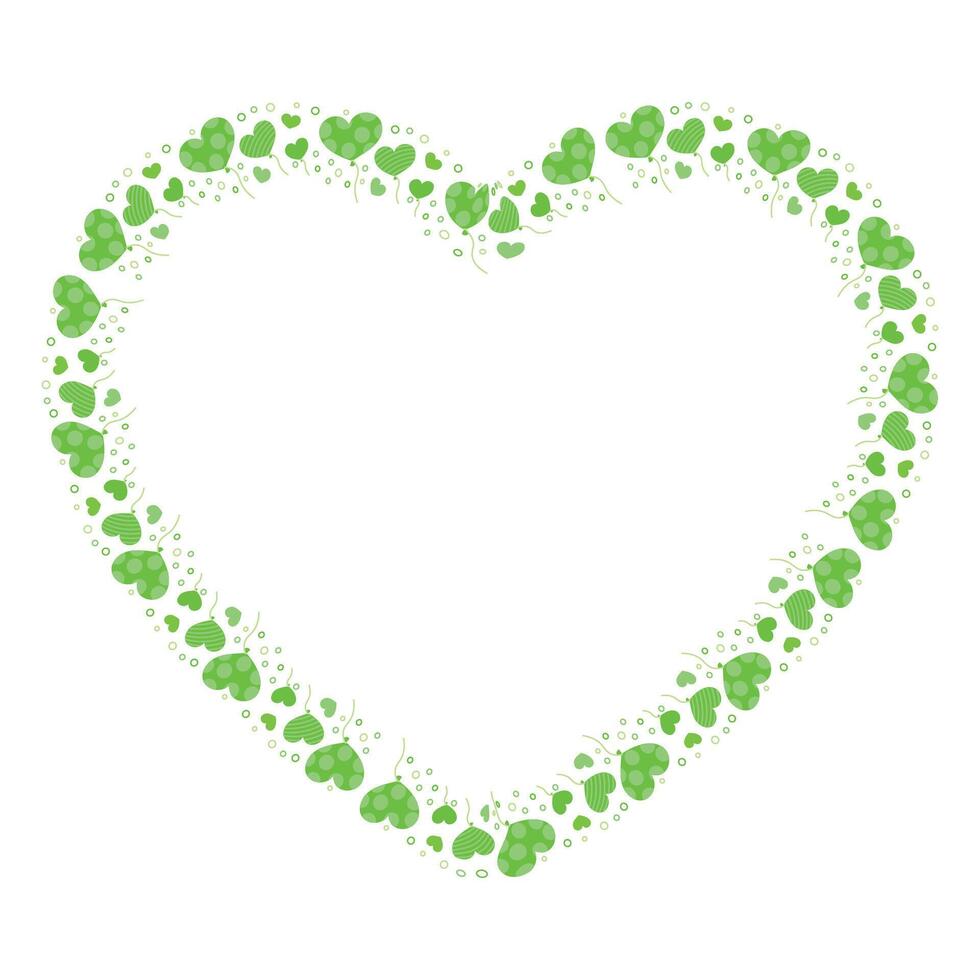 Hand drawn hearts border and frame vector