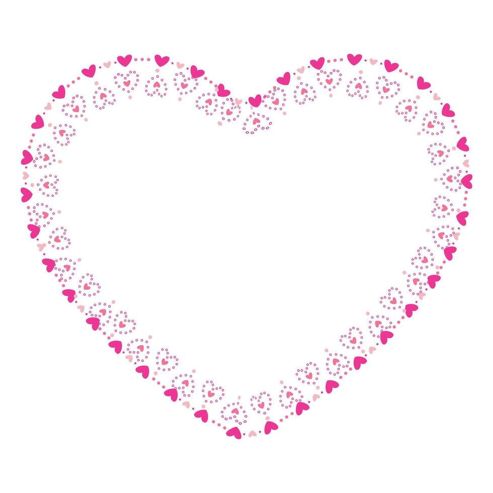 Hand drawn hearts border and frame vector