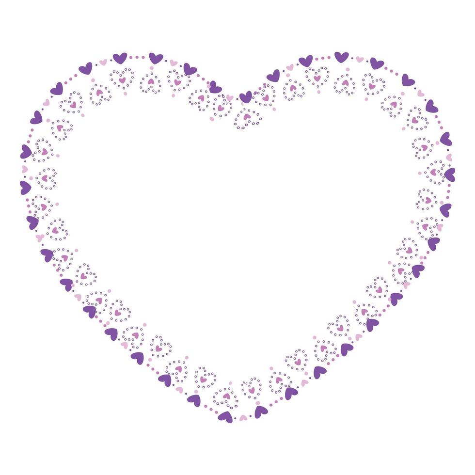 Hand drawn hearts border and frame vector