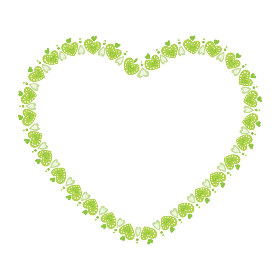 Hand drawn hearts border and frame vector