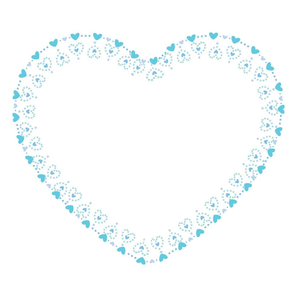 Hand drawn hearts border and frame vector