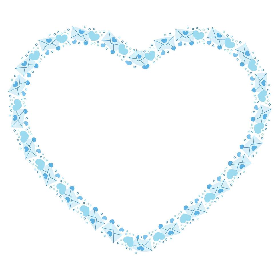 Hand drawn hearts border and frame vector