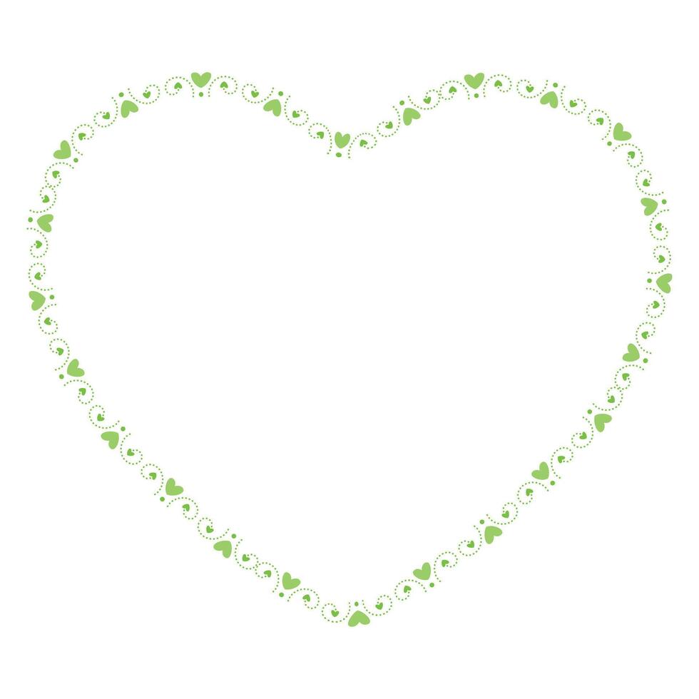 Hand drawn hearts border and frame vector