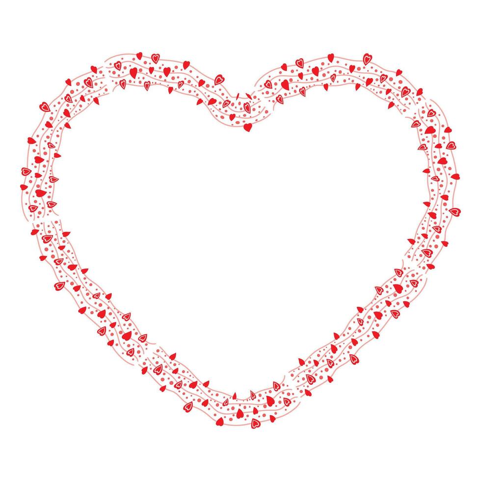 Hand drawn hearts border and frame vector