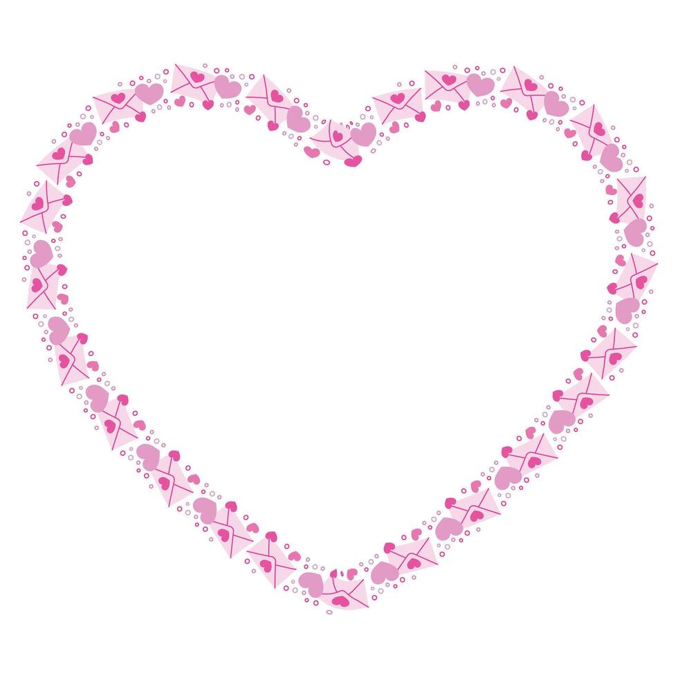 Hand drawn hearts border and frame vector