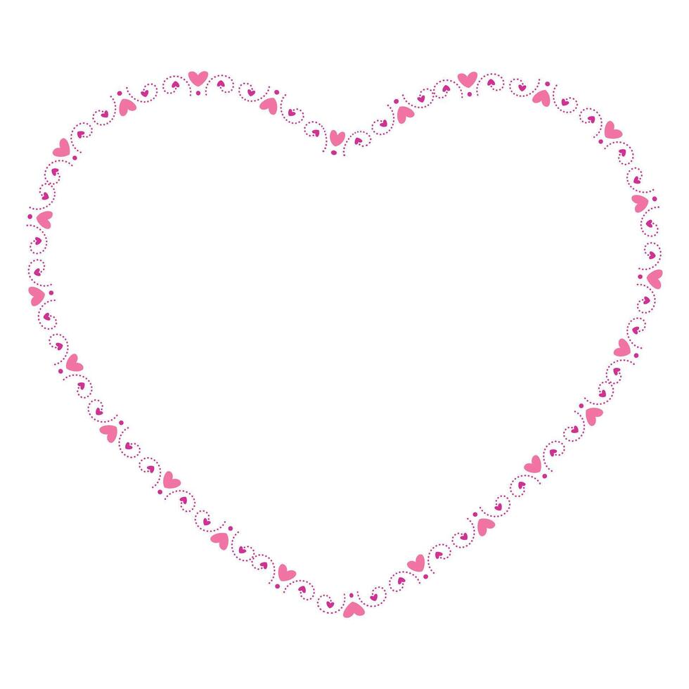 Hand drawn hearts border and frame vector