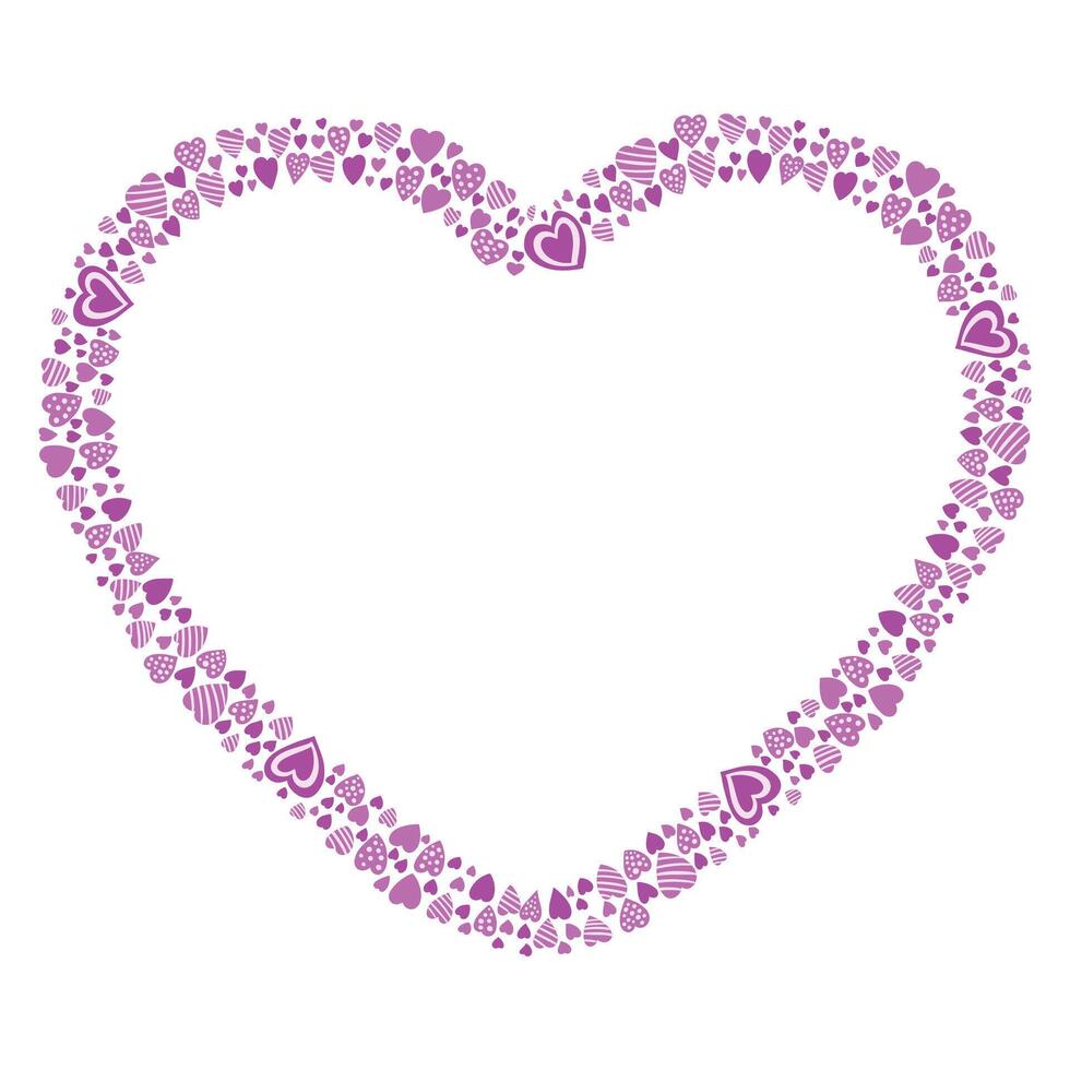 Hand drawn hearts border and frame vector