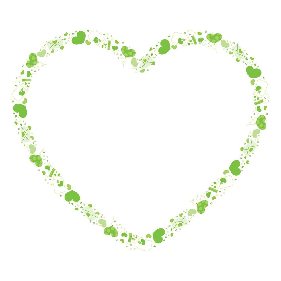 Hand drawn hearts border and frame on white background vector