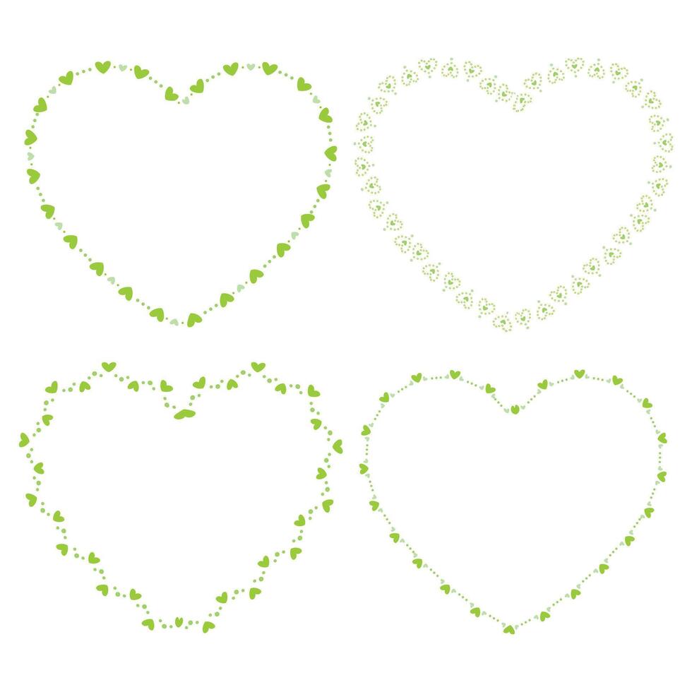 Hand drawn hearts border and frames collection vector
