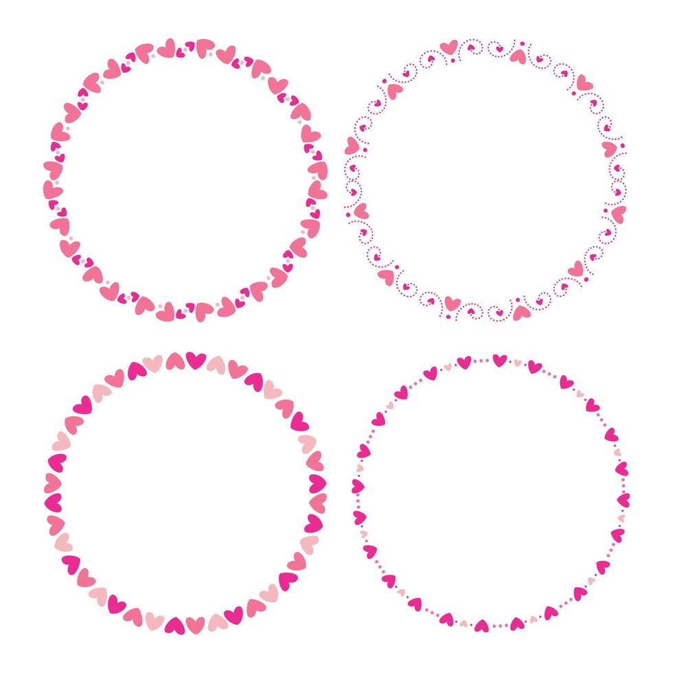 Hand drawn hearts border and frames collection vector