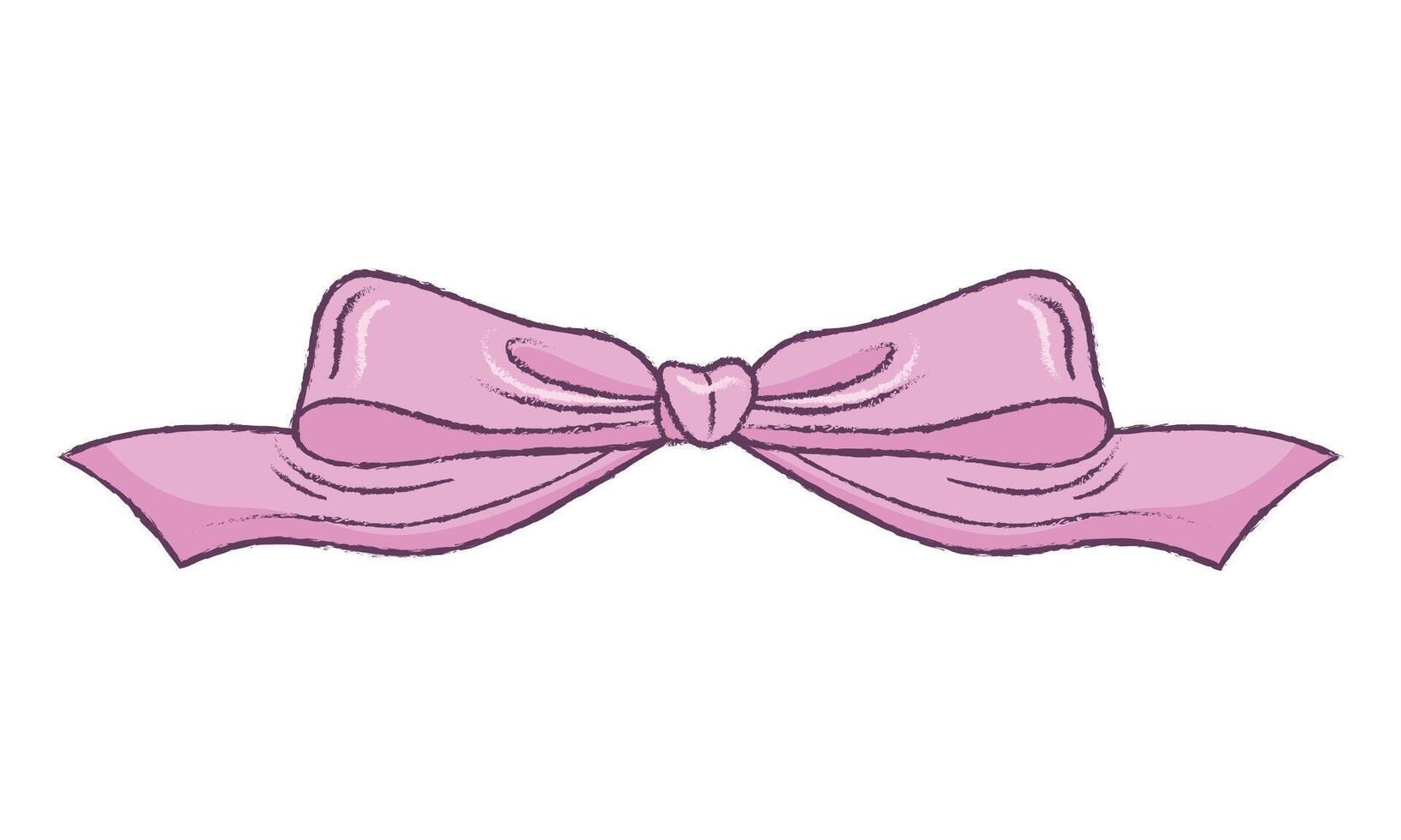 Hand drawn christmas ribbon on white background vector