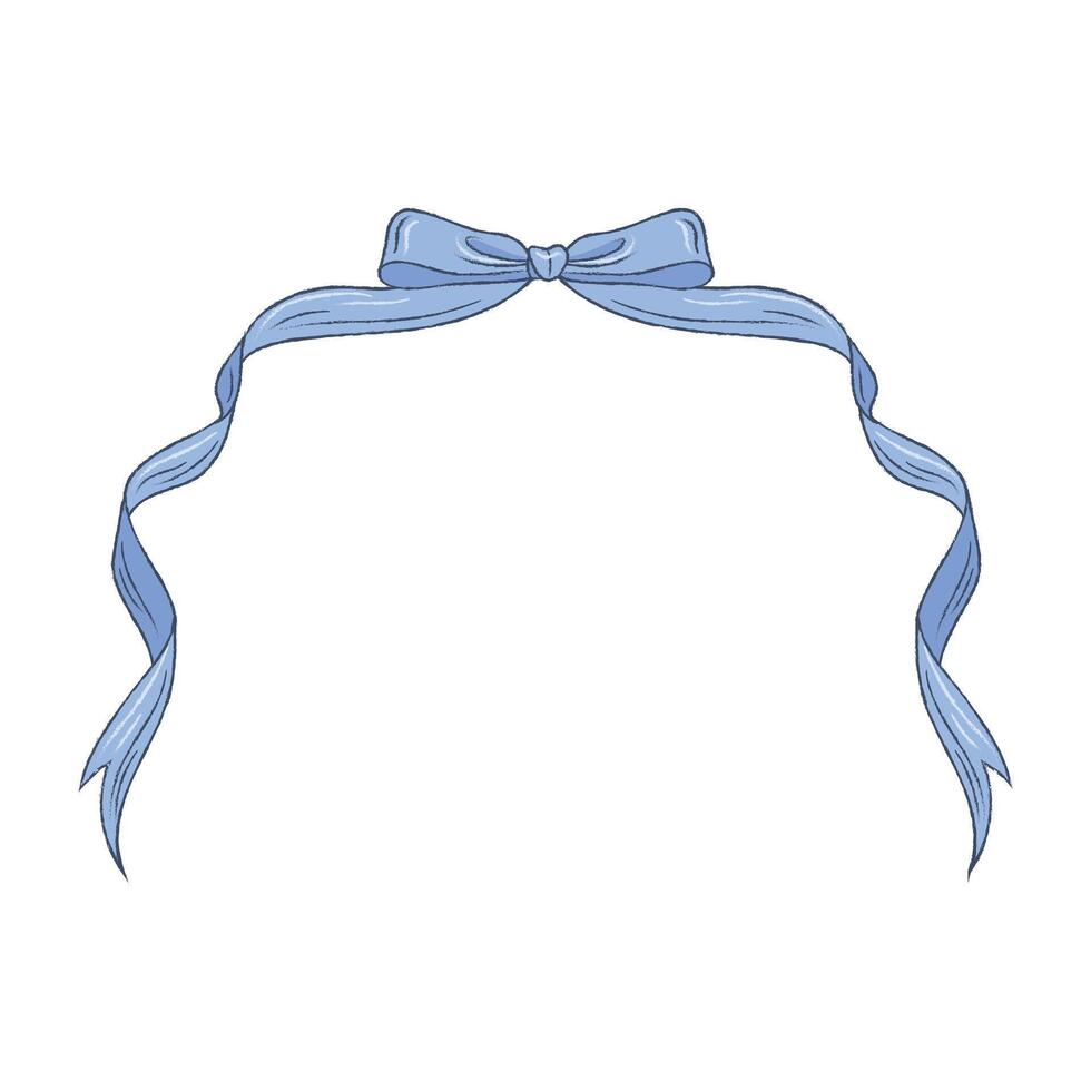 Hand drawn christmas ribbon on white background vector