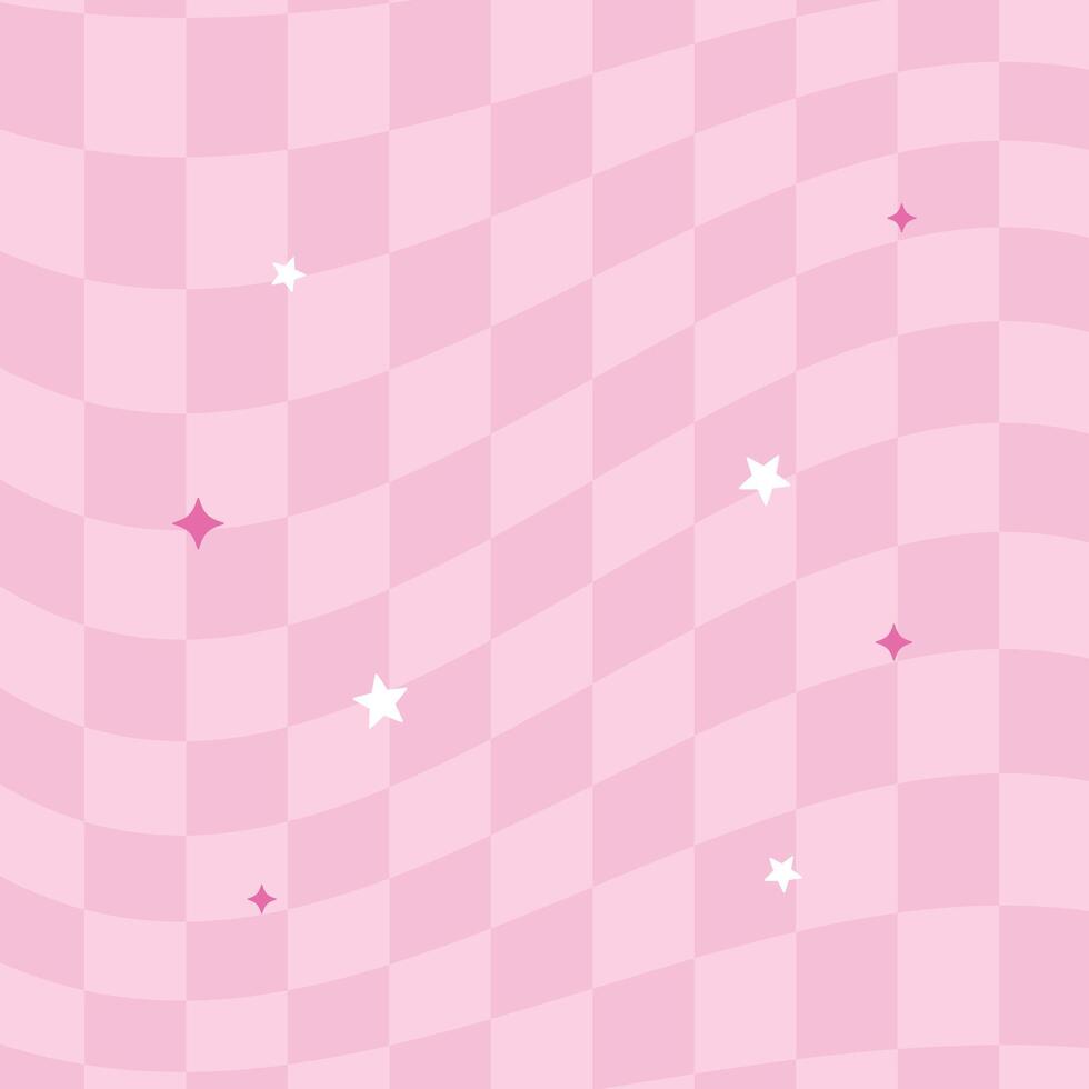 Flat distorted checkered background y2k background vector