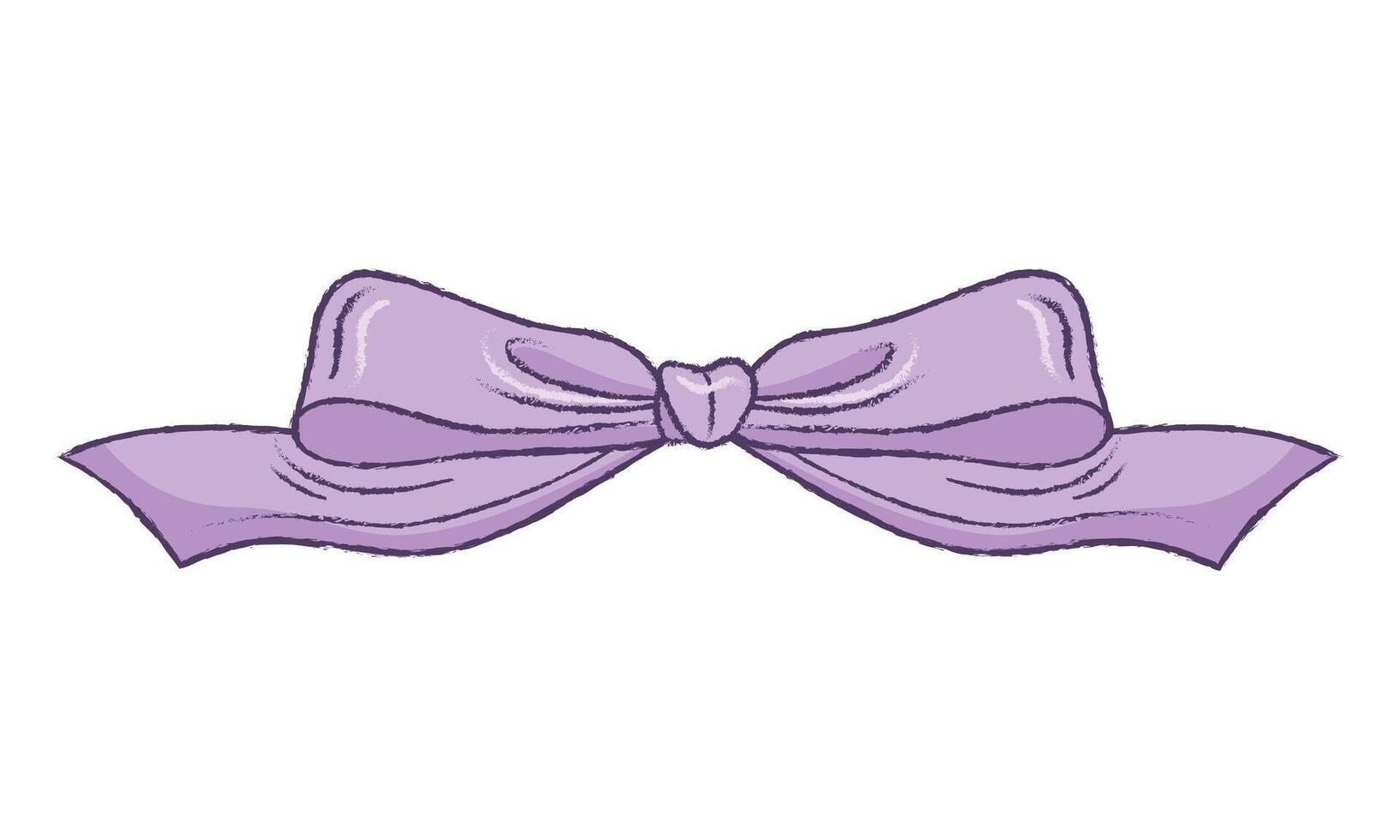 Hand drawn christmas ribbon on white background vector
