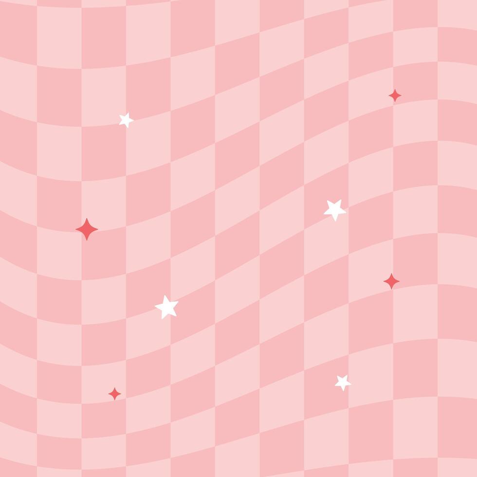 Flat distorted checkered background y2k background vector