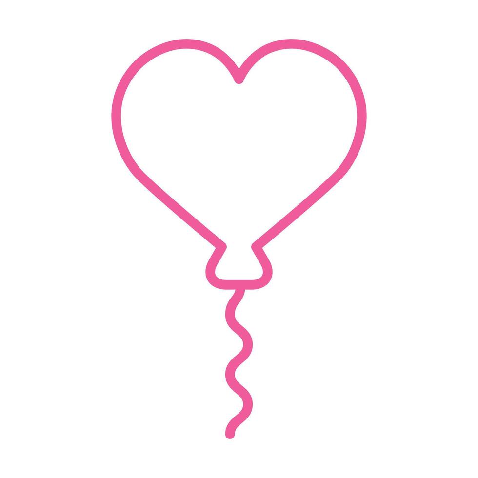Red Heart shaped balloon love icon, Valentine s day vector
