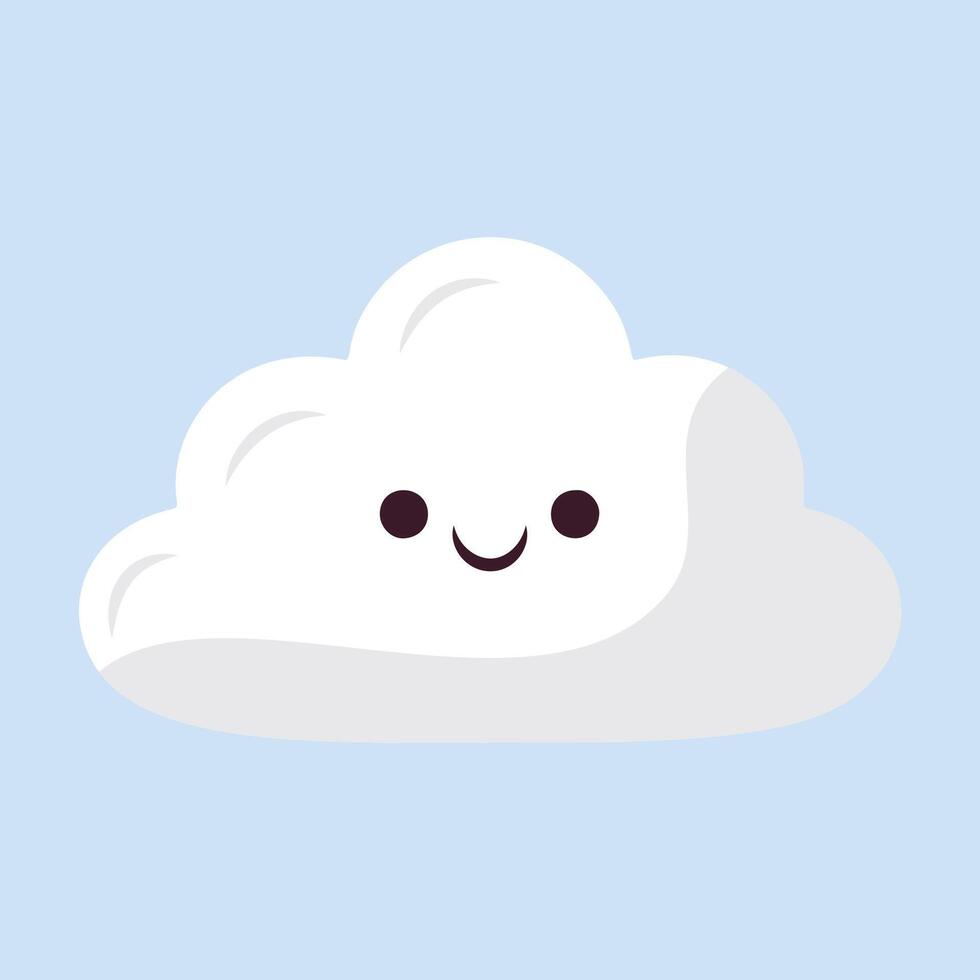 linda nube lloviendo y sonrisa dibujos animados vector