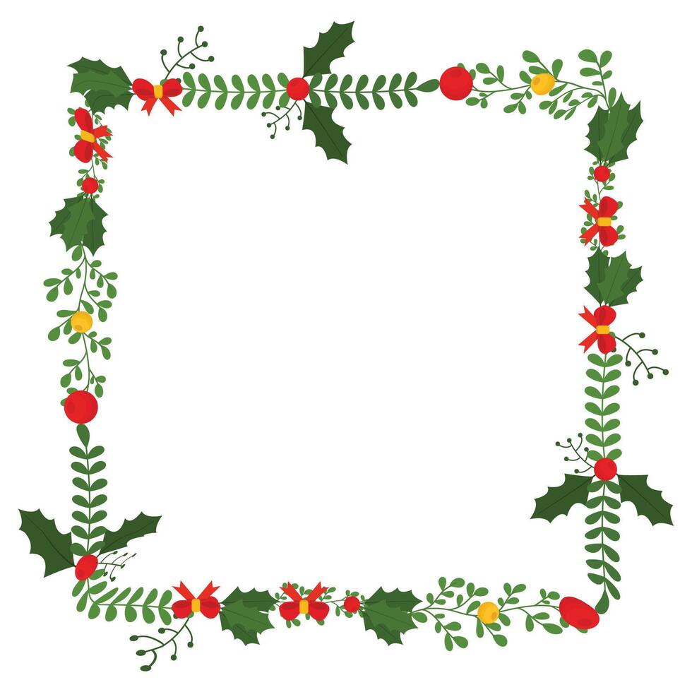 Hand drawn christmas wreath illustration on white vector