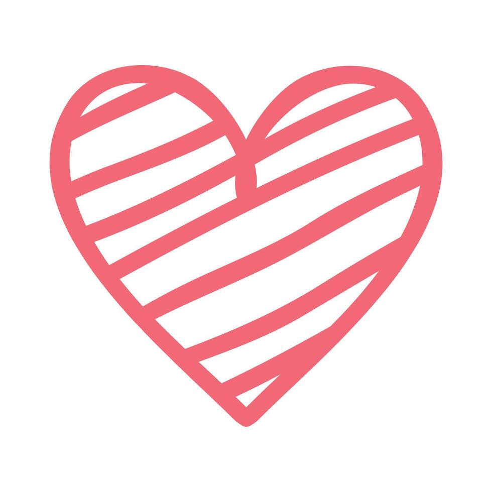 Doodle Line Heart illustration on white background vector