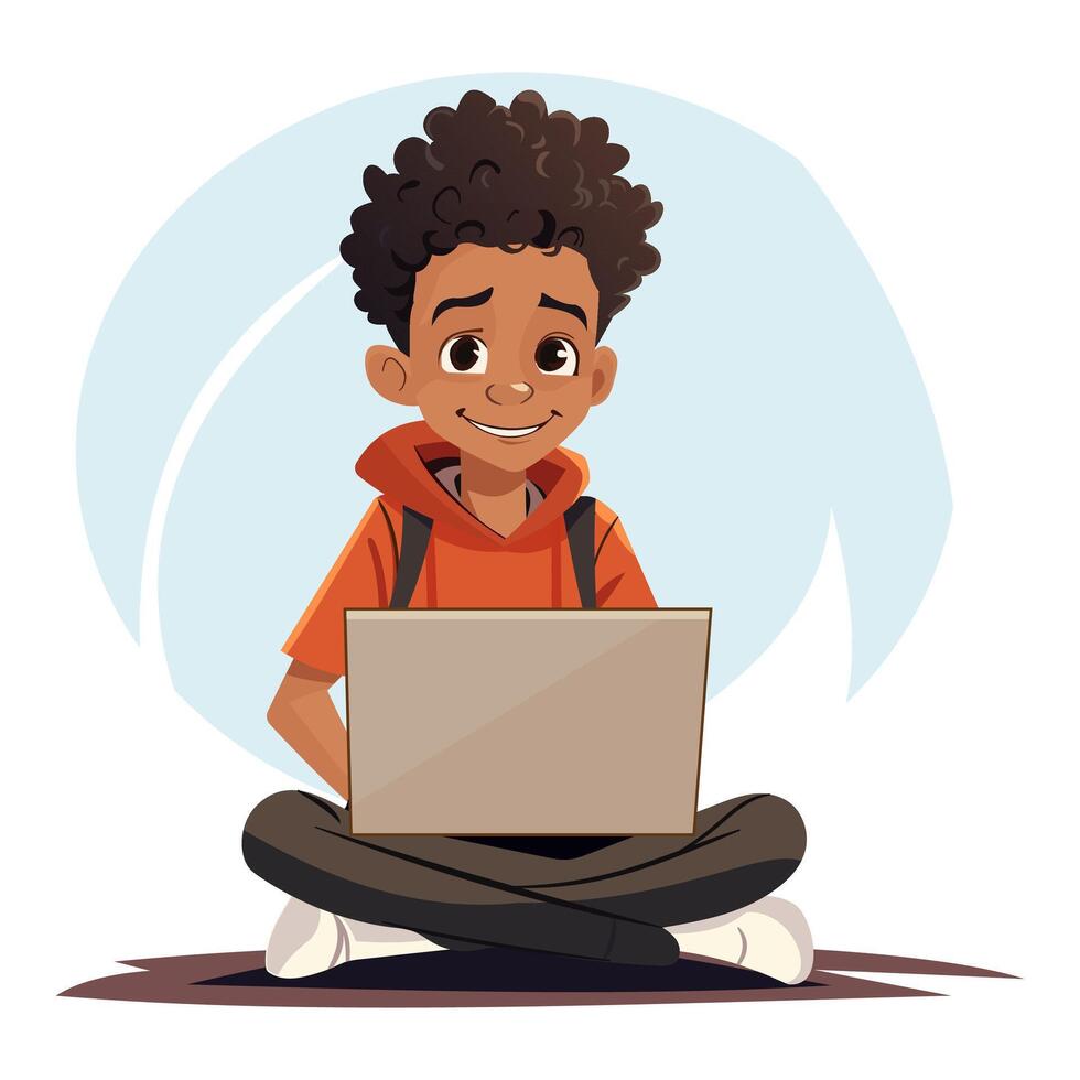 Guy with laptop vector