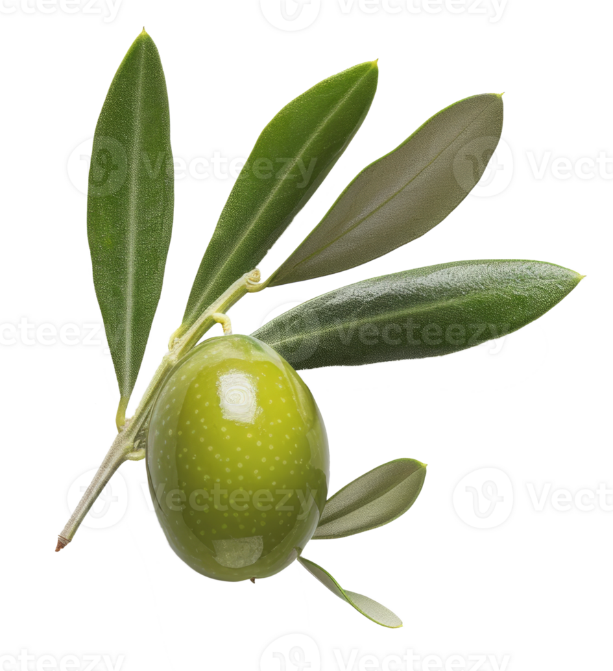 olive with leaves isolated on transparent background png