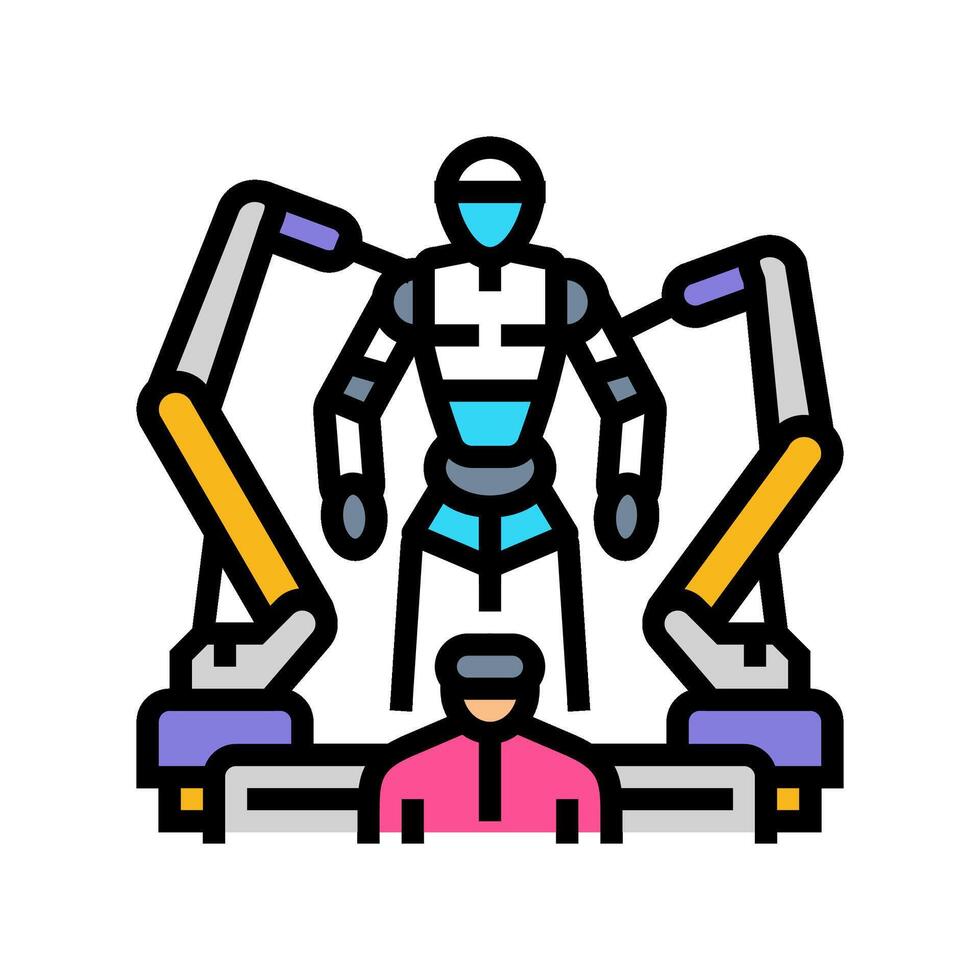 cibernética cyberpunk color icono ilustración vector