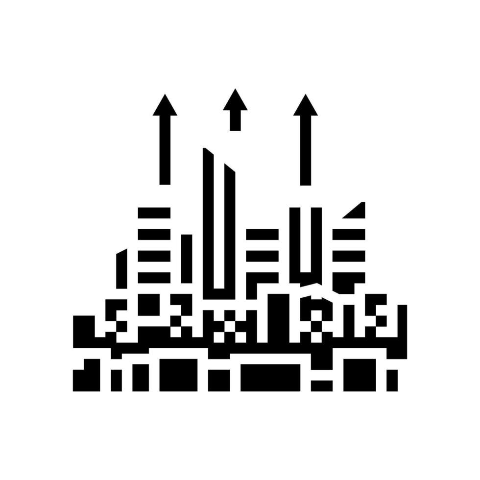 urban sprawl cyberpunk glyph icon illustration vector