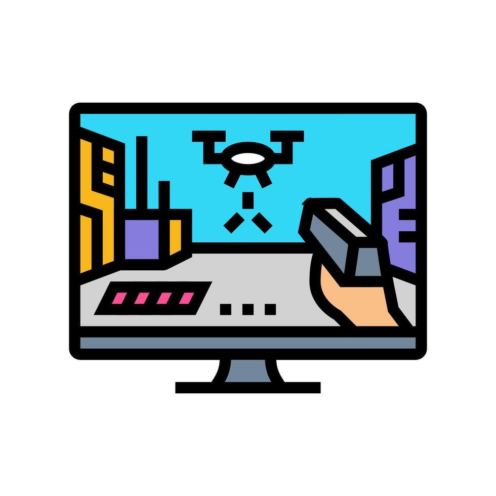 cyberpunk game color icon illustration vector