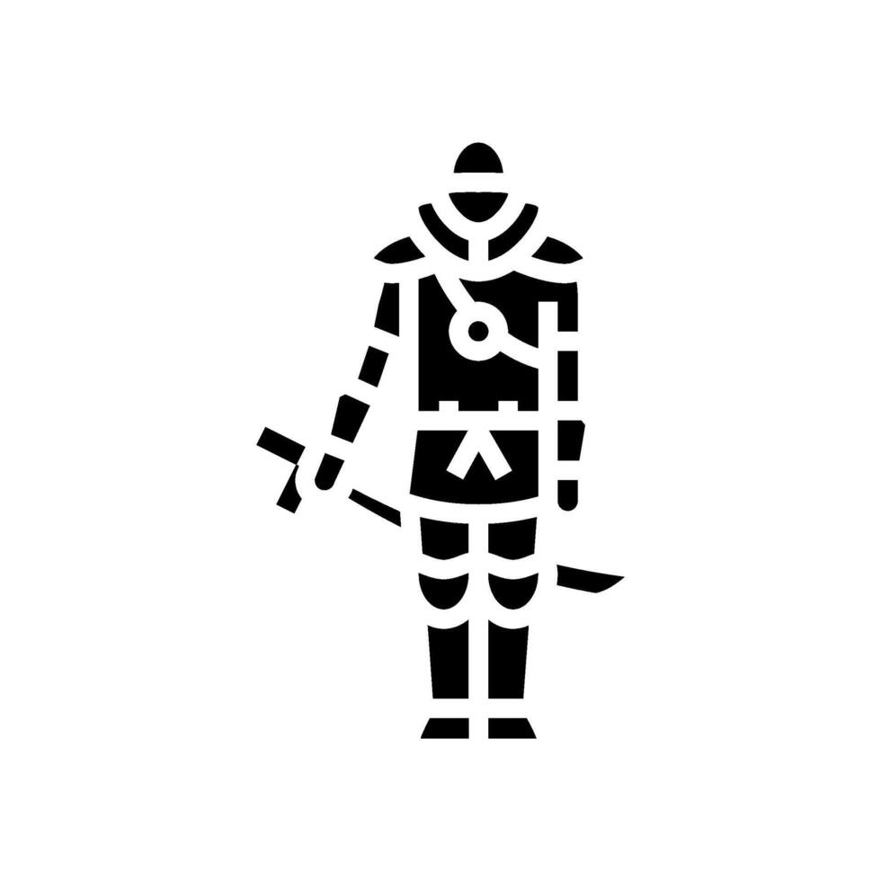 street samurai cyberpunk glyph icon illustration vector