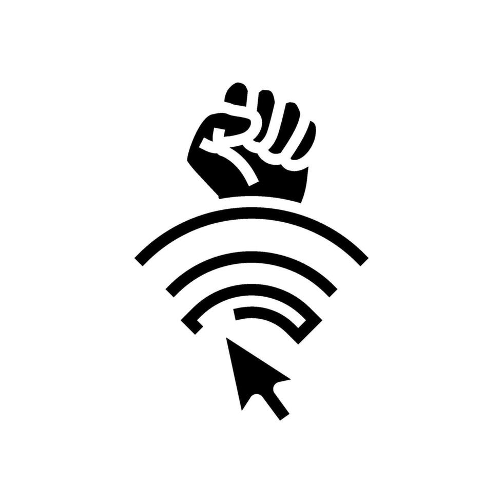 hacktivism cyberpunk glyph icon illustration vector