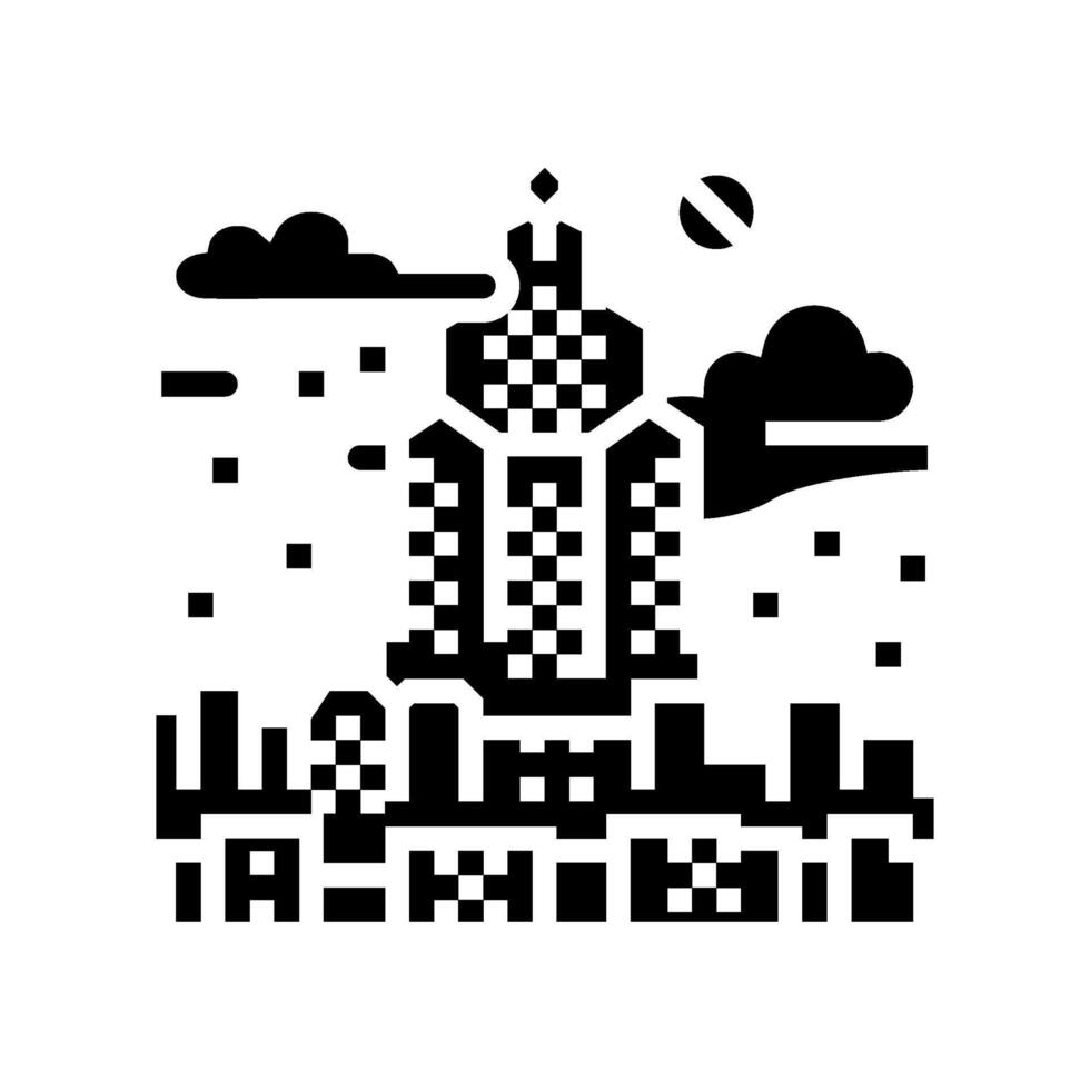 megacorporation cyberpunk glyph icon illustration vector