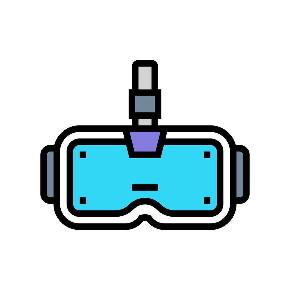 virtual reality gear cyberpunk color icon illustration vector