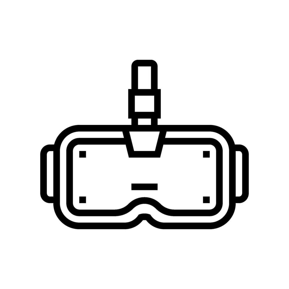 virtual reality gear cyberpunk line icon illustration vector