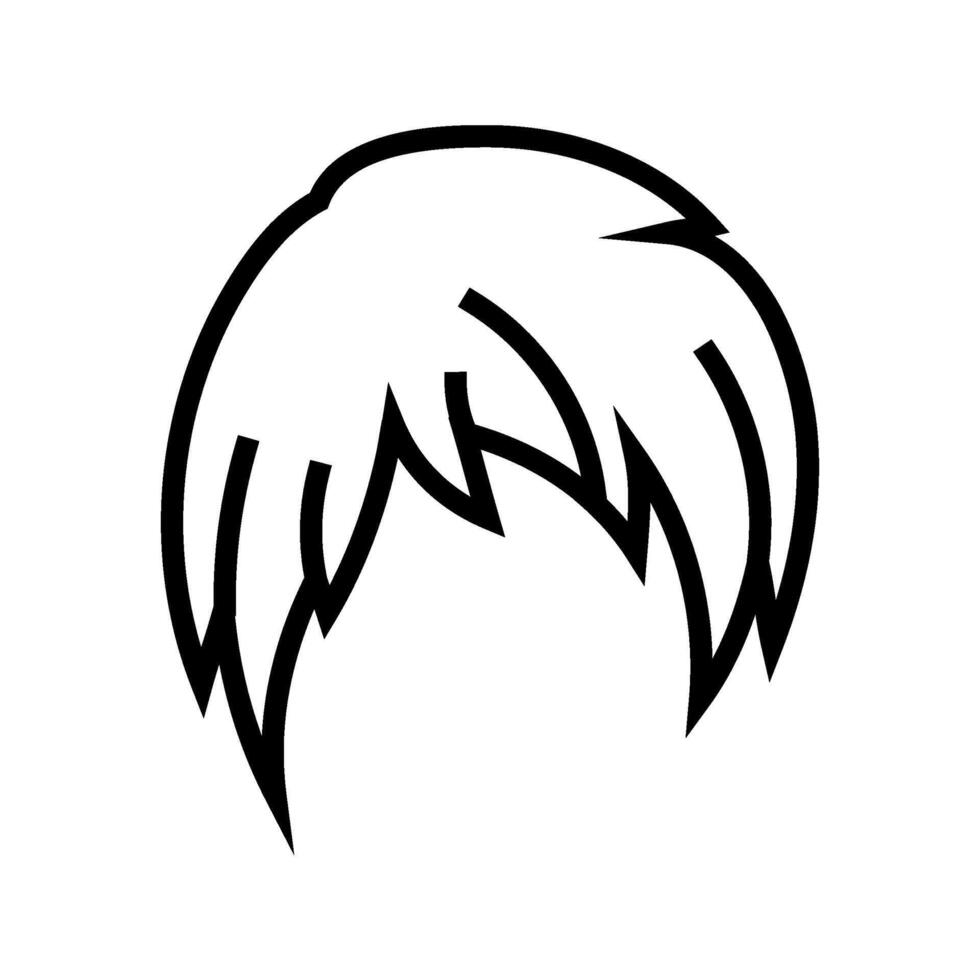 dyed hair emo line icon illustration vector
