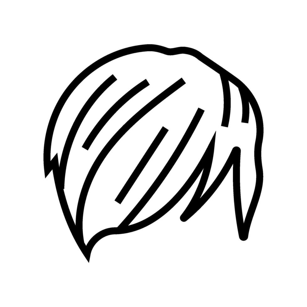 side swept bangs emo line icon illustration vector