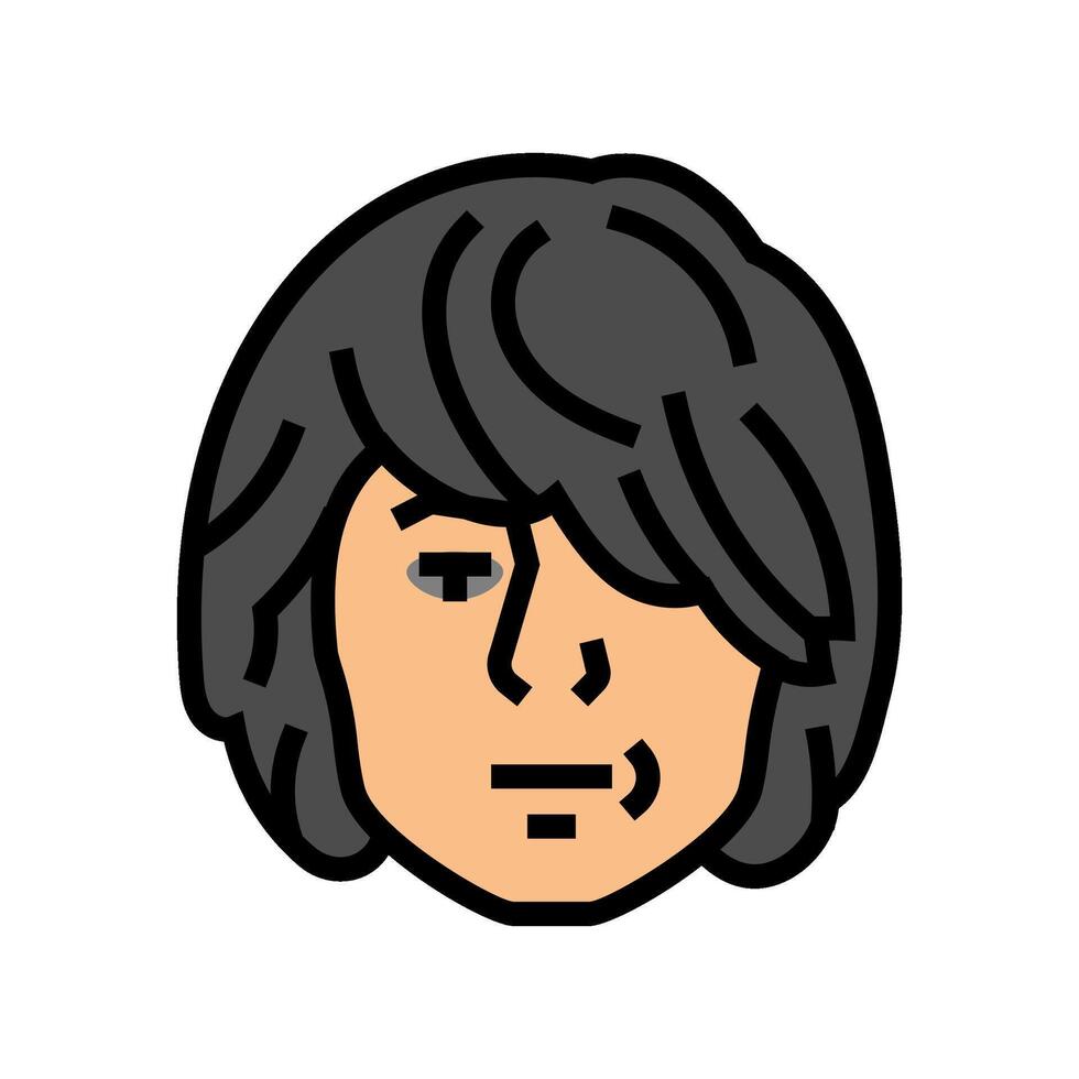 masculino emo avatar color icono ilustración vector