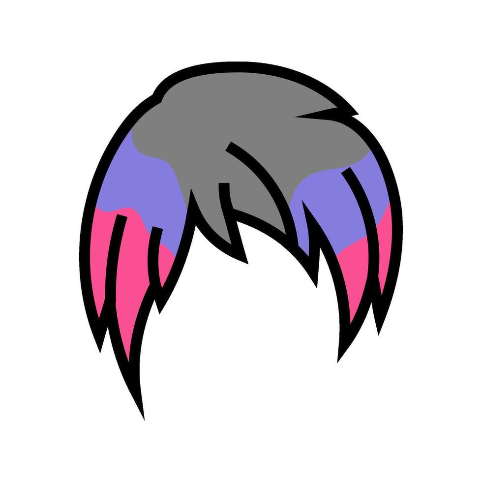 dyed hair emo color icon illustration vector