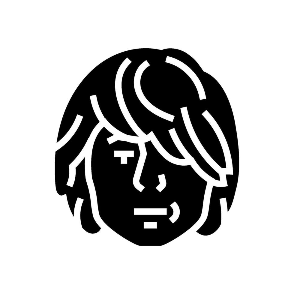 male emo avatar glyph icon illustration vector