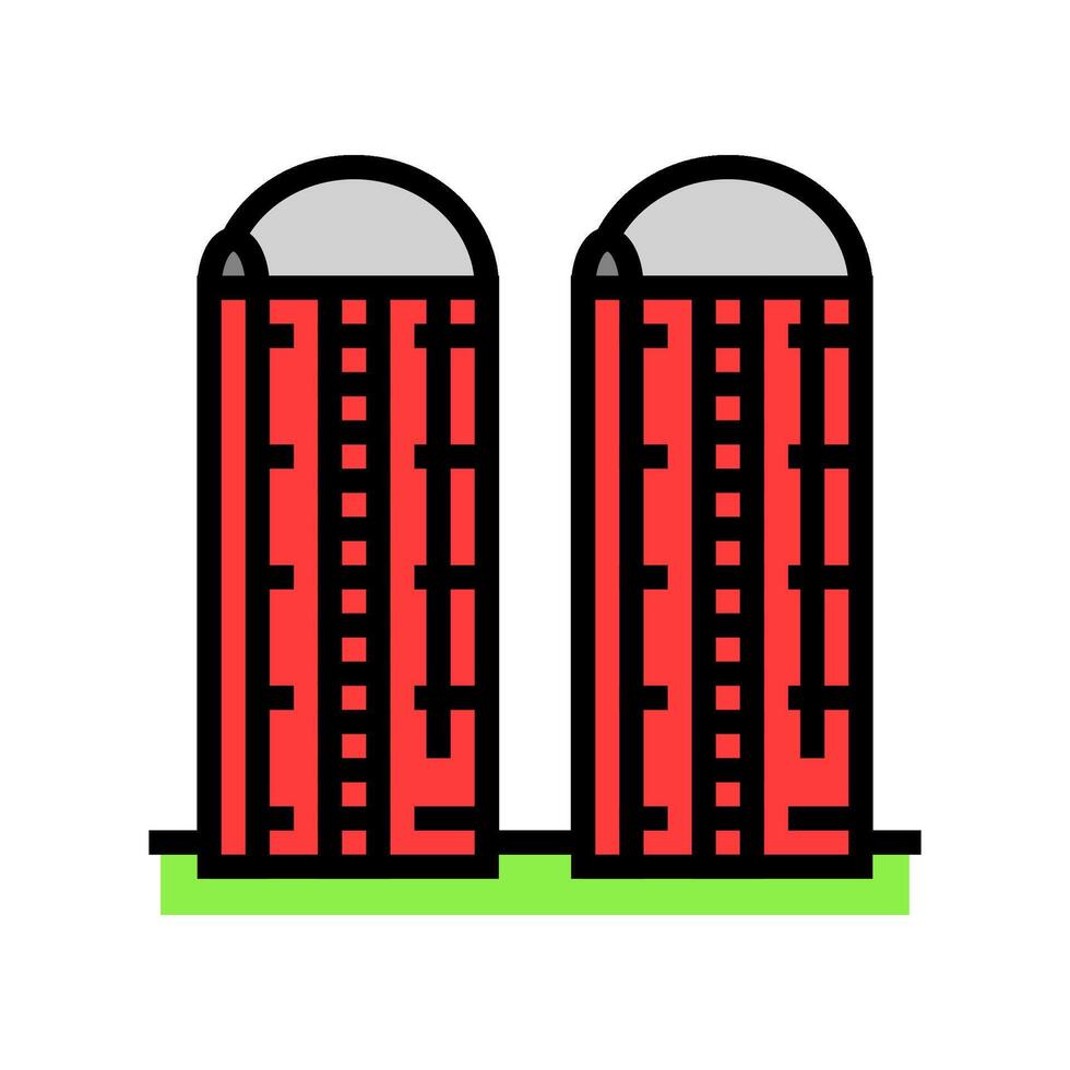 silo grano granjero color icono ilustración vector